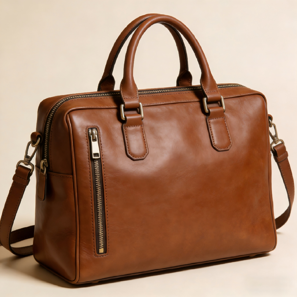 Vintage Full-Grain Leather Briefcase